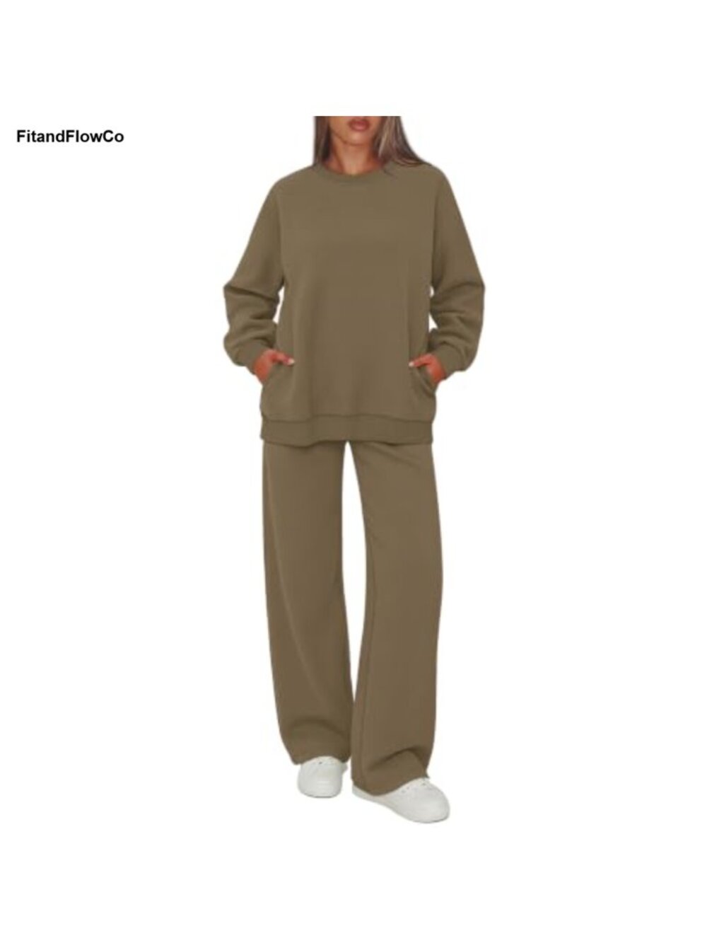 Women's 2 Piece Sweat Set Oversized Sweatshirt Wide Leg Sweatpants Lounge